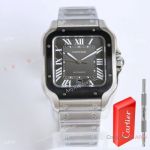 TW Factory Swiss Copy Cartier Santos Large Model 9015 Watch Black Bezel Gray Dial